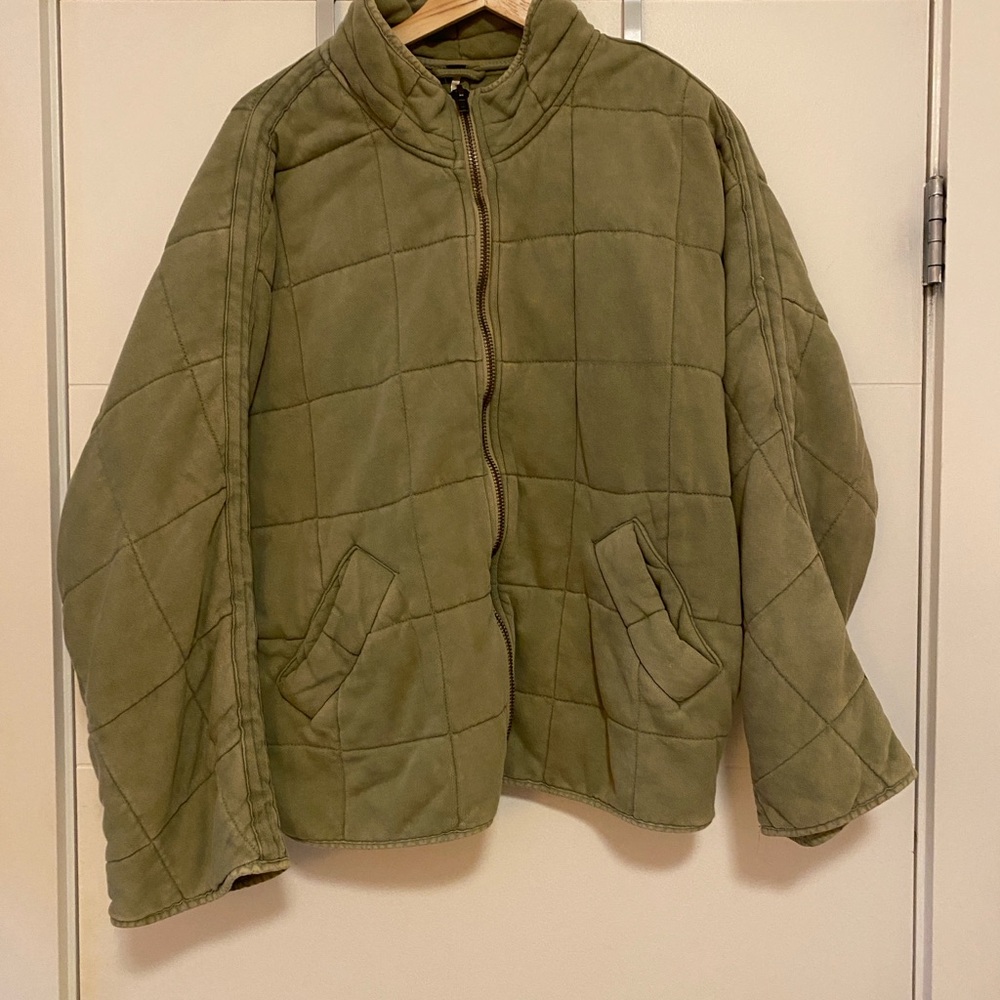 Free People Olive Quilted Jacket